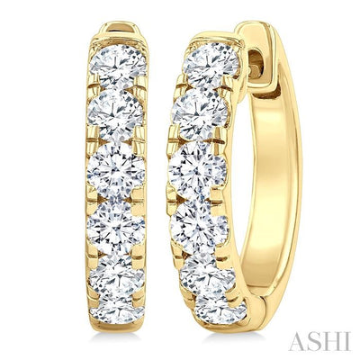 Round Shape Diamond Hoop Earrings