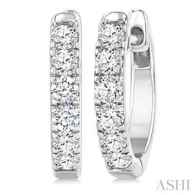 Round Shape Diamond Hoop Earrings