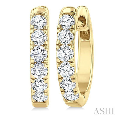 Round Shape Diamond Hoop Earrings