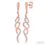 Swirl Diamond Fashion Long Earrings
