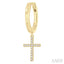 Cross Petite Diamond Fashion Huggie Earrings