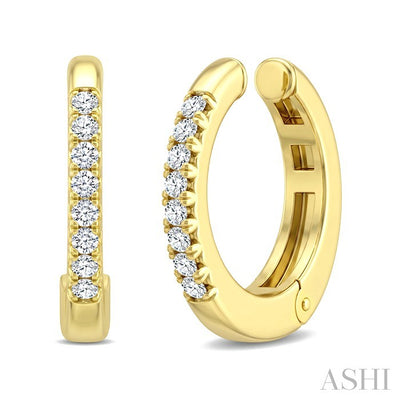Petite Diamond Fashion Huggie Cuff Earrings