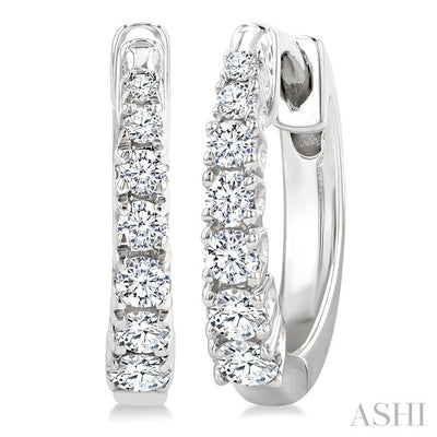 Graduated Petite Diamond Huggie Fashion Earrings