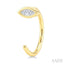 Marquise Shape Bezel Set Petite Diamond Huggie Earrings