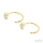 Marquise Shape Bezel Set Petite Diamond Huggie Earrings