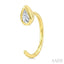 Pear Shape Bezel Set Petite Diamond Huggie Earrings