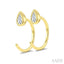 Pear Shape Bezel Set Petite Diamond Huggie Earrings