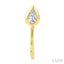 Pear Shape Bezel Set Petite Diamond Huggie Earrings