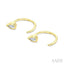 Pear Shape Bezel Set Petite Diamond Huggie Earrings