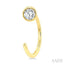 Round Bezel Set Petite Diamond Huggie Earrings
