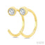 Round Bezel Set Petite Diamond Huggie Earrings