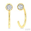 Round Bezel Set Petite Diamond Huggie Earrings