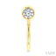 Round Bezel Set Petite Diamond Huggie Earrings