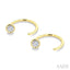 Round Bezel Set Petite Diamond Huggie Earrings