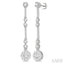 Round Shape Lovebright Diamond Long Earrings