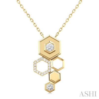 Hexagon Shape Diamond Fashion Pendant