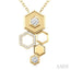 Hexagon Shape Diamond Fashion Pendant