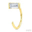 Emerald Shape Petite Diamond Huggie Earrings