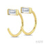 Emerald Shape Petite Diamond Huggie Earrings