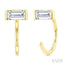 Emerald Shape Petite Diamond Huggie Earrings