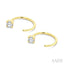 Round shape Petite Diamond Huggie Earrings