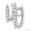 Double Row Petite Diamond Huggie Fashion Earrings