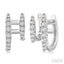 Double Row Petite Diamond Huggie Fashion Earrings