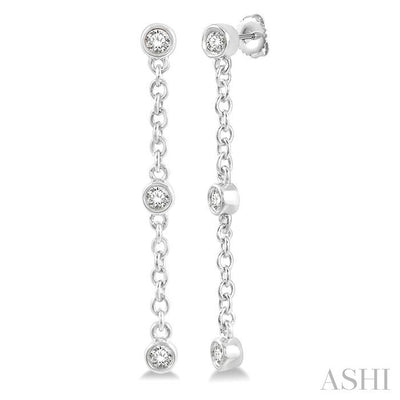 Diamond Station Long Chain Earrings