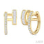 Double Row Petite Diamond Huggie Fashion Earrings