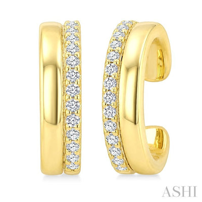 Petite Diamond Fashion Huggie Cuff Earrings