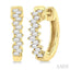 Scatter Petite Baguette Diamond Huggie Fashion Earrings