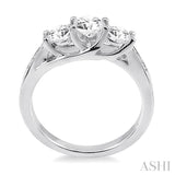 1 Ctw Diamond Engagement Ring with 3/8 Ct Round Cut Center Stone in 14K White Gold