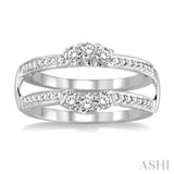 1/2 Ctw Round Cut Diamond Insert Ring in 14K White Gold.