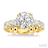 2 Ctw Diamond Semi-Mount Engagement Ring in 18K Yellow Gold