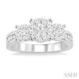 1 Ctw Lovebright Round Cut Diamond Ring in 14K White Gold