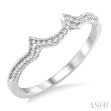 1/10 ctw Round Cut Diamond Wedding Band in 14K White Gold