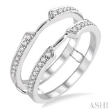 1/4 Ctw Round Cut Diamond Insert Ring in 14K White Gold