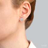 1 Ctw Round Cut Diamond Earring Jacket in 14K White Gold