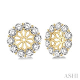 3/4 Ctw Round Cut Diamond Earring Jacket in 14K Yellow Gold