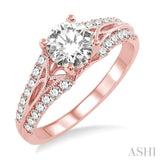 3/8 Ctw Diamond Semi-Mount Engagement Ring in 14K Rose Gold