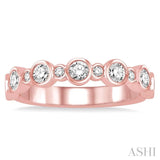 3/4 Ctw Round Cut Diamond Stack Band in 14K Rose Gold