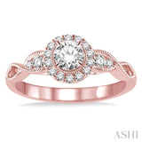 1/4 Ctw Diamond Semi-mount Engagement Ring in 14K Rose Gold