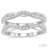 3/8 Ctw Round Diamond Insert Ring in 14K White Gold