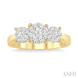 3/4 Ctw Lovebright Round Cut Diamond Ring in 14K Yellow and White Gold