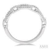 1/5 Ctw Interlocked Links Round Cut Diamond Ladies Ring in 14K White Gold