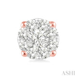 1/6 Ctw Lovebright Round Cut Diamond Stud Earrings in 14K Rose Gold