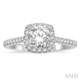 1/4 Ctw Square Shape Diamond Semi-Mount Engagement Ring in 14K White Gold