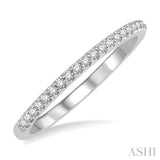 1/10 Ctw Round Cut Diamond Wedding Band in 14K white Gold