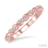1/10 ctw Twisted Round Cut Diamond Stackable Band in 14K Rose Gold