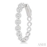 1 ctw Round Cut Lovebright Diamond Hoop Earrings in 14K White Gold